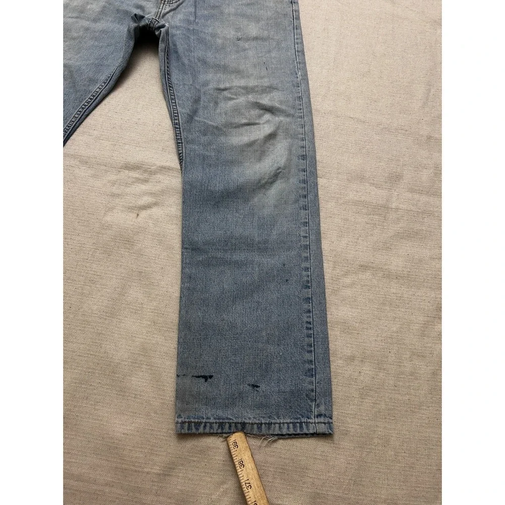 Levi's 505 Regular Fit Jeans Men's 36x30 Light Wash Straight Leg Denim Distresse